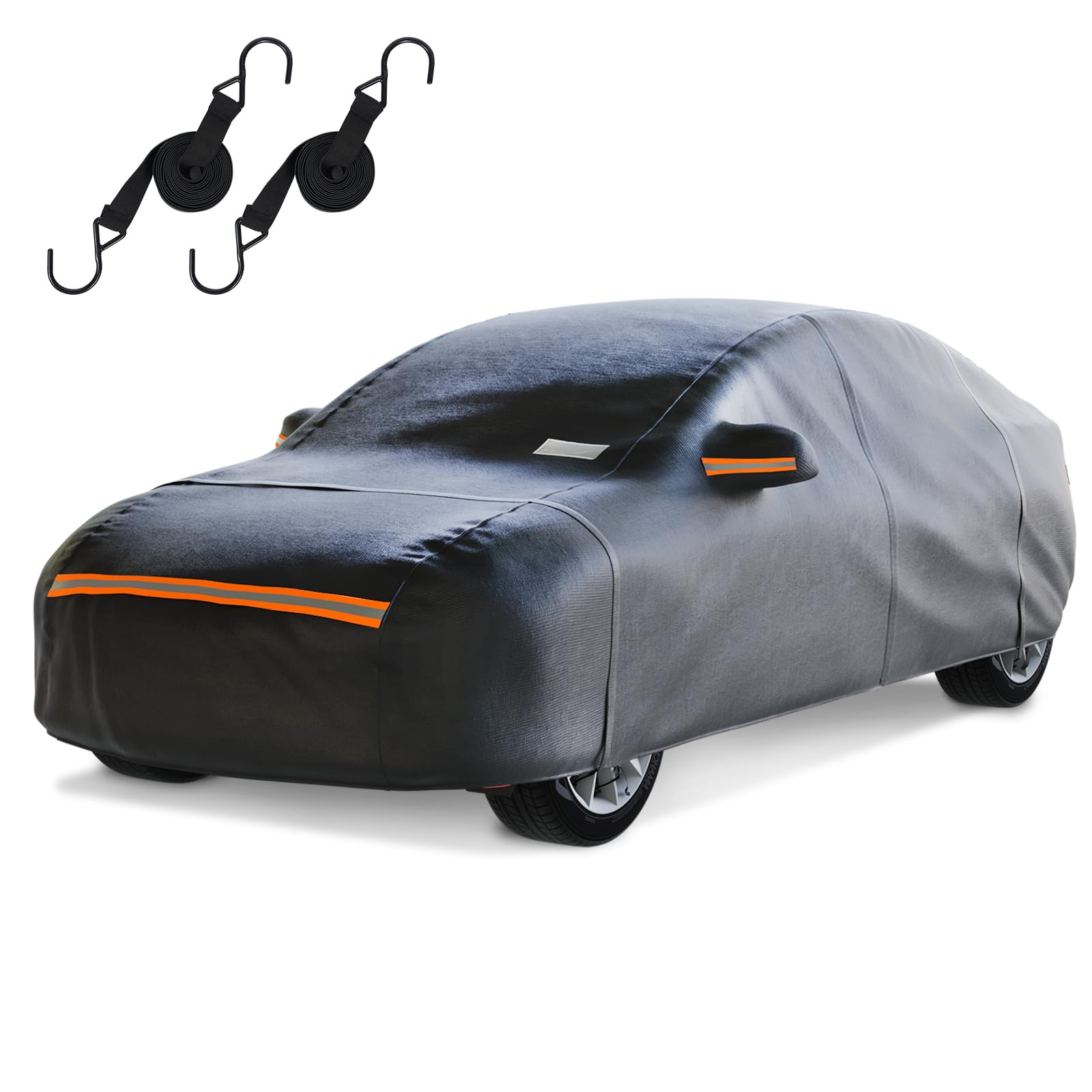 Hatchback Car Cover Waterproof All Weather for Automobiles，Outdoor Heavy Duty Full Exterior Covers with Zipper Door, Rain Sun Snow Dust UV Protection,