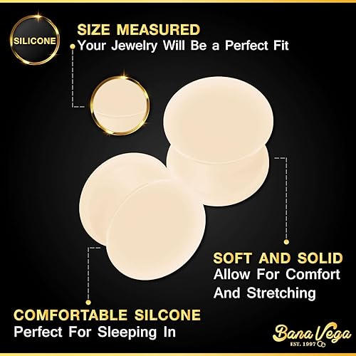 Miniatura 6 de BanaVega Acero inoxidable solo acampanado ensanchador de túnel de oído tapón pendiente lóbulo piercing joyería elegir tamaños