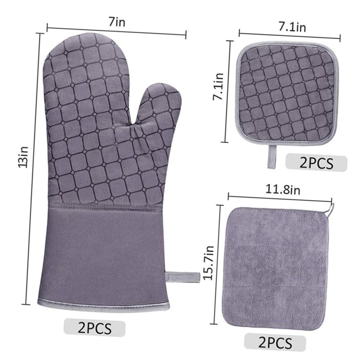 Ipetboom Four Résistant Chaleur de Cuisine Anti-brûlure Protection pour Cuisson Maniques pour Four à Micro-Ondes