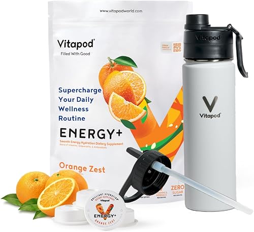 Miniatura 10 de Vitapod Beauty+ - Paquete de iniciación de cápsulas potenciadoras de agua con sabor a hibisco de frambuesa, sabor al agua, sin azúcar, colágeno,