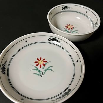 Amazon.co.jp: 有田焼 赤峰窯の花柄 小鉢•小皿 5客セット