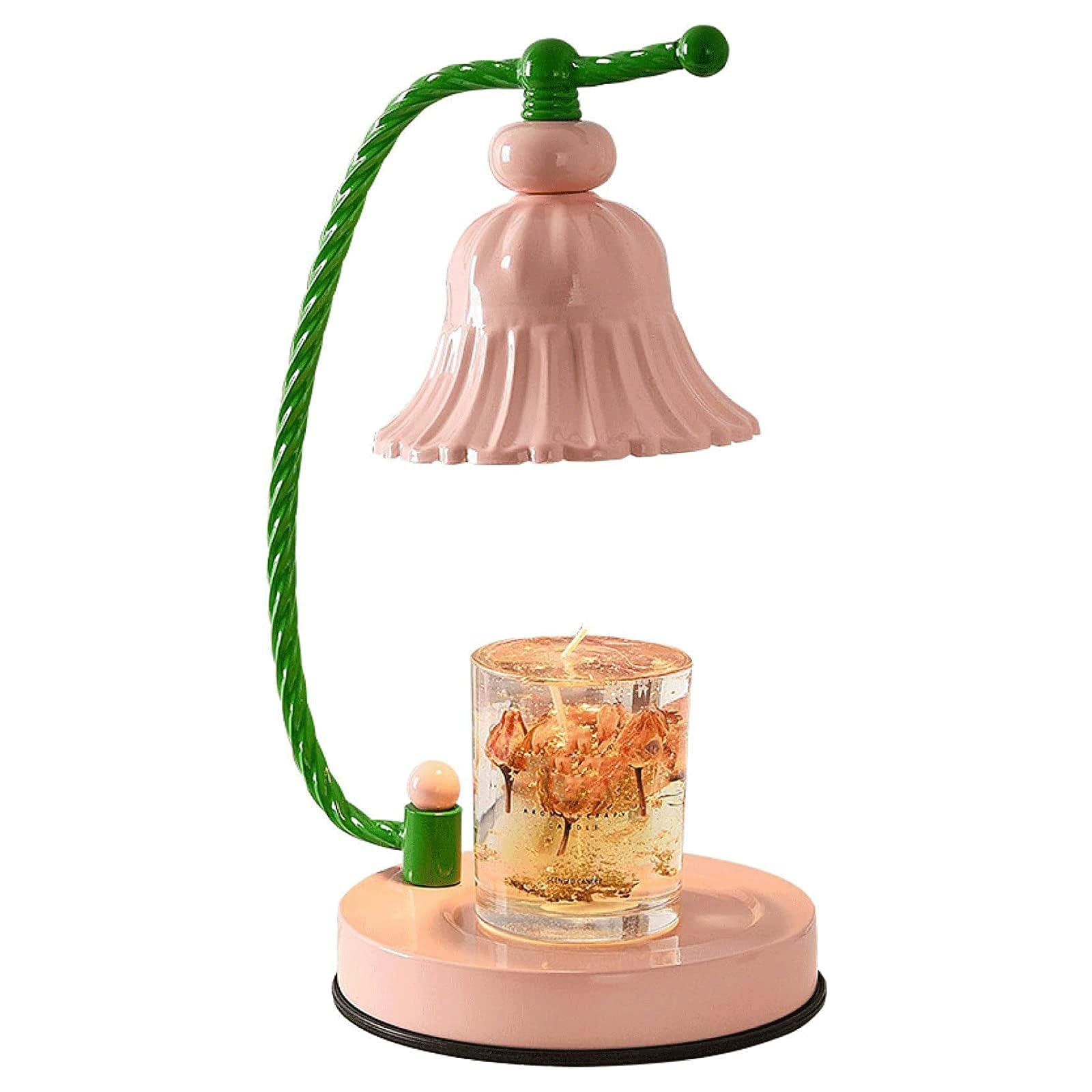 Lampada calda a forma di giglio, romantica lampada da scrivania per aromaterapia, tempo di regolazione regolabile, con 2 lampadine, un regalo per ragazze, donne e madri (senza cera) (versione