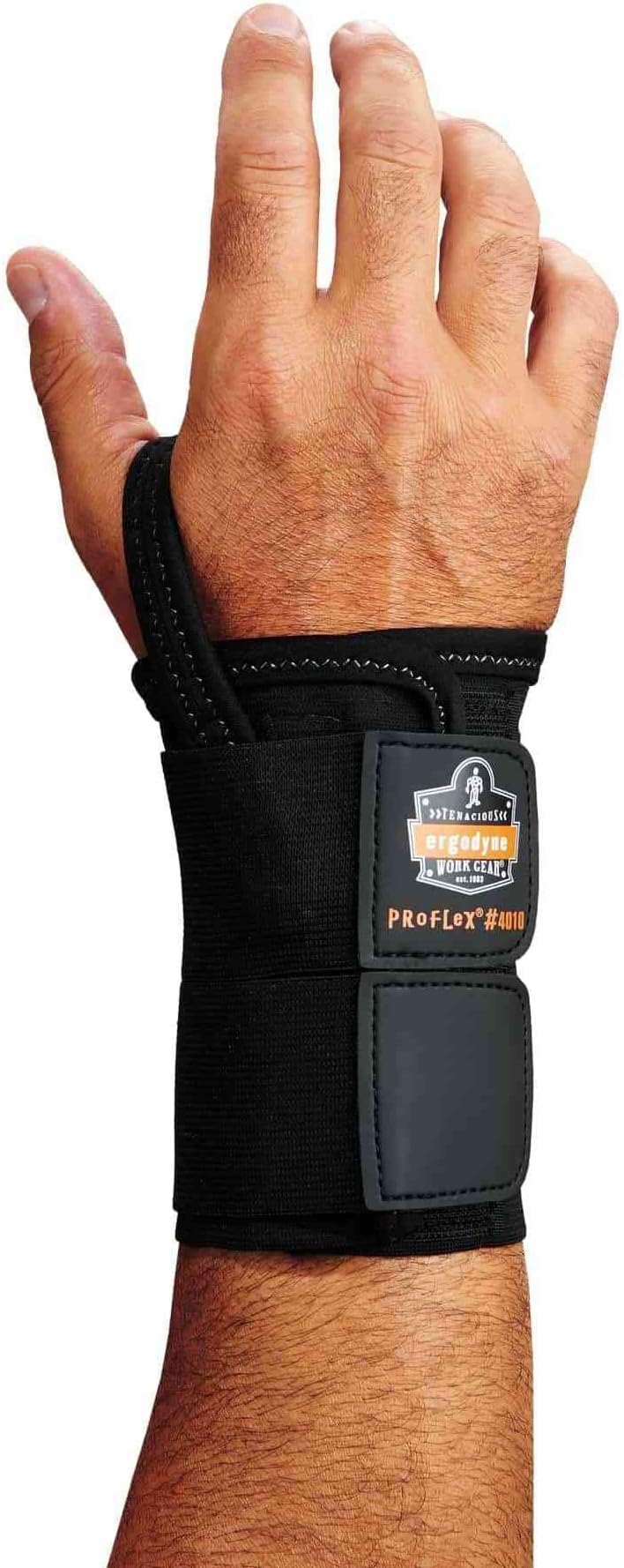 Ergodyne ProFlex 4010 Double-Strap Left Wrist Support, Black, Small