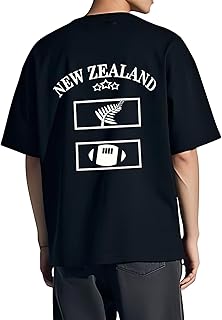 [WZLODZQ] メンズ Tシャツ ラグビーニュージーランド代表 グッズ 半袖 カットソー 綿 ティーシャツ 大きいサイズ 人気 面白い かっこいい 春夏服 トップス