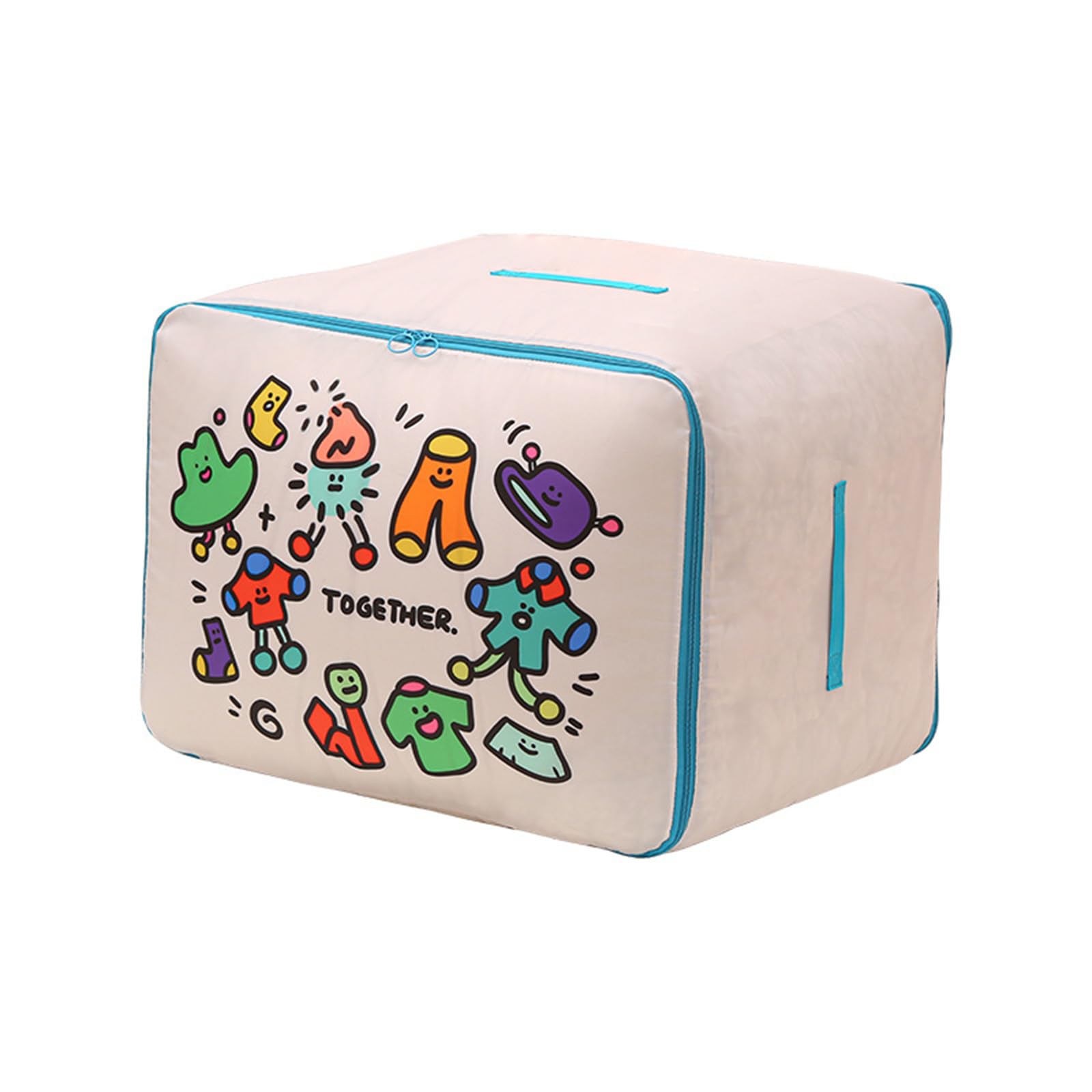 Jazuaiao Additional Large Clothes Blanket Planner with Cartoon Plan Permanent Fabric Substance Storage Answer for Home College Dormitory Multiple Purpose Household Storage Bag
