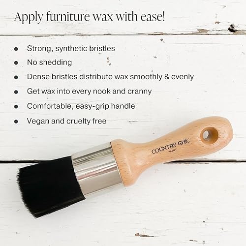 Miniatura 3 de Paquete de cera para muebles transparente + aplicador de cepillo de cera, sellador 100% natural para pintura de muebles de tiza o madera cruda,