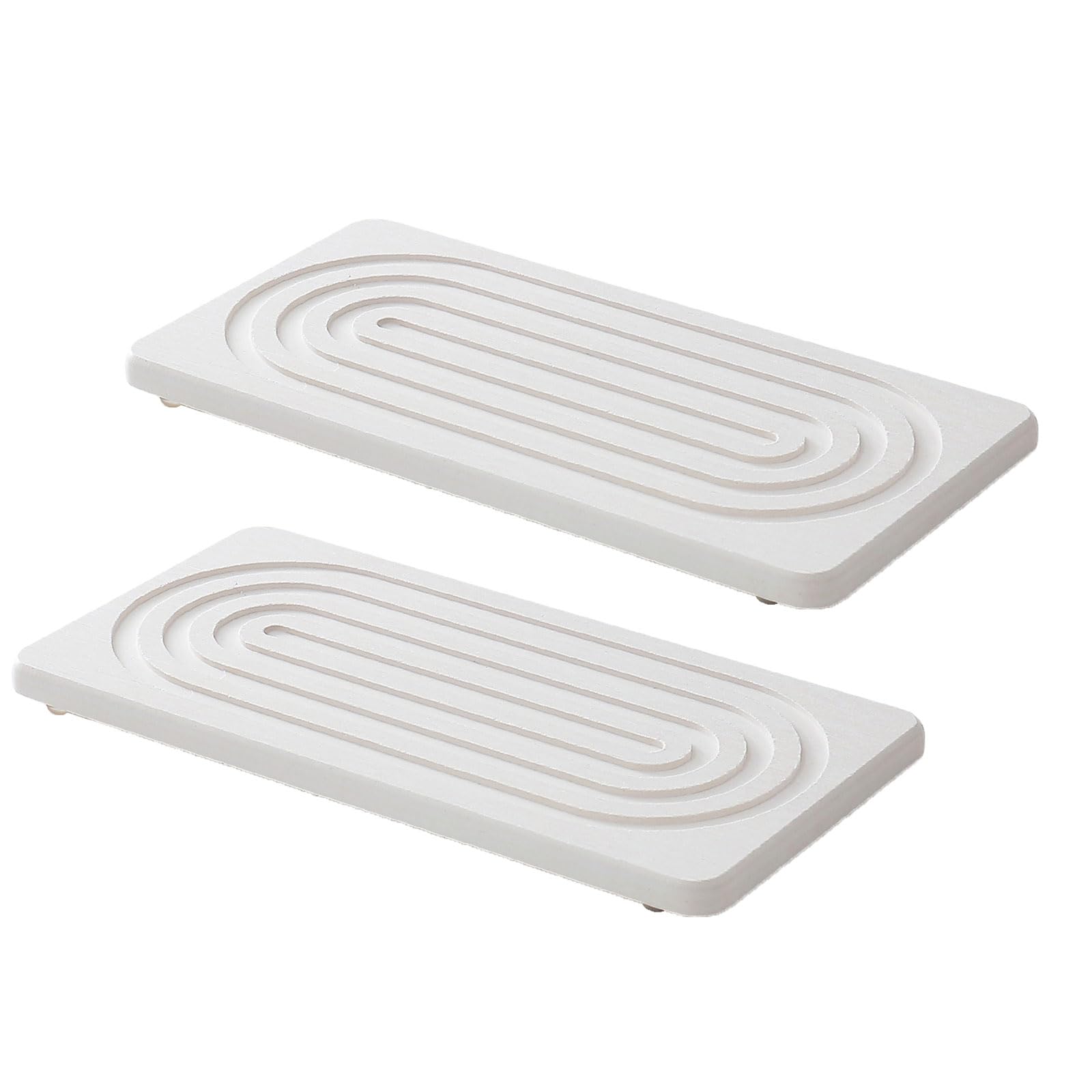 2Pieces Natural Water Absorbing Stone Soap Holder Tray for Bathroom Countertop and Sink Organization Counter Top Absorbent Diatomite Soap