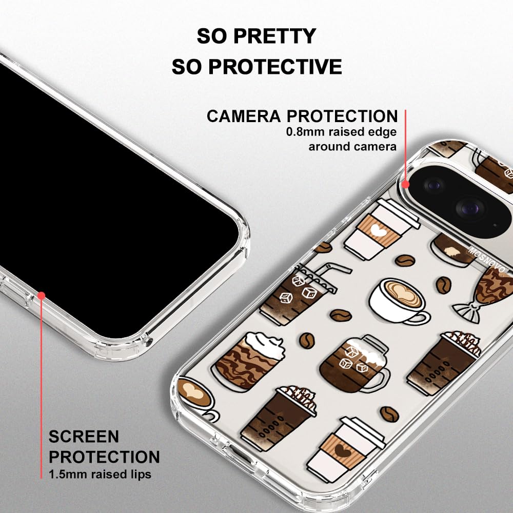 MOSNOVO Case for Google Pixel 10 & Pixel 10 Pro, [Buffertech 6.6ft Military-Grade Drop Protection] [Anti Peel Off Tech] Clear TPU Bumper Phone Case Cover Design - Cute Cherry — view 518