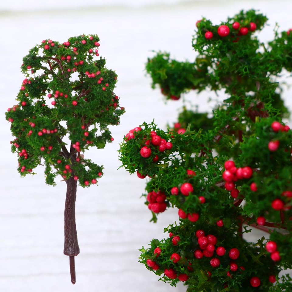 EXCEART Tree Model 3.14In Miniature Landscape Trees Simulation Scenery Model for DIY Home Indoor Decoration 10-Pack Green Accessory