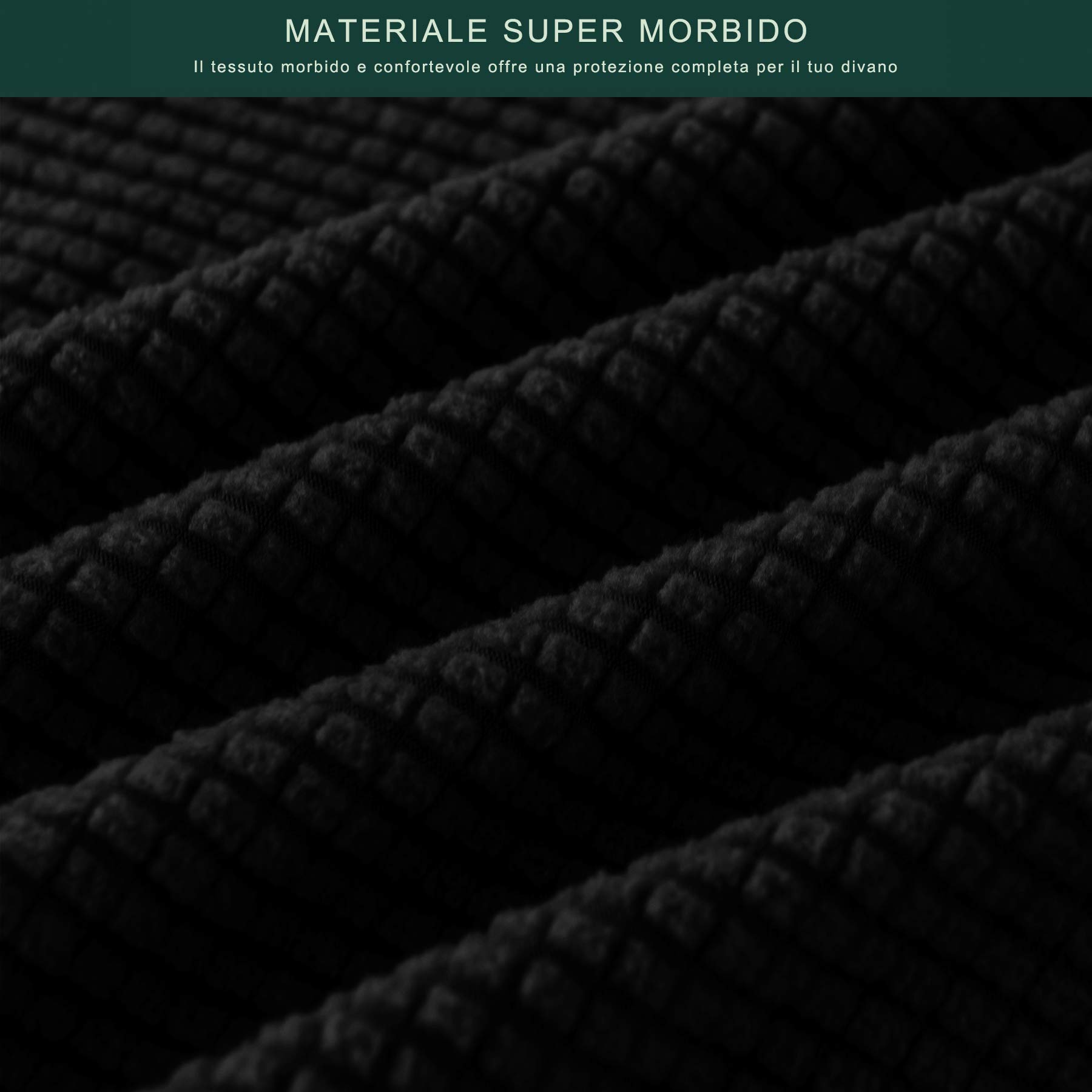 CHUN YI Copricuscino Elasticizzato Per Divano 2 Posti - Fodera In Tessuto Jacquard Spandex, Protezione Seduta, Nero - 4