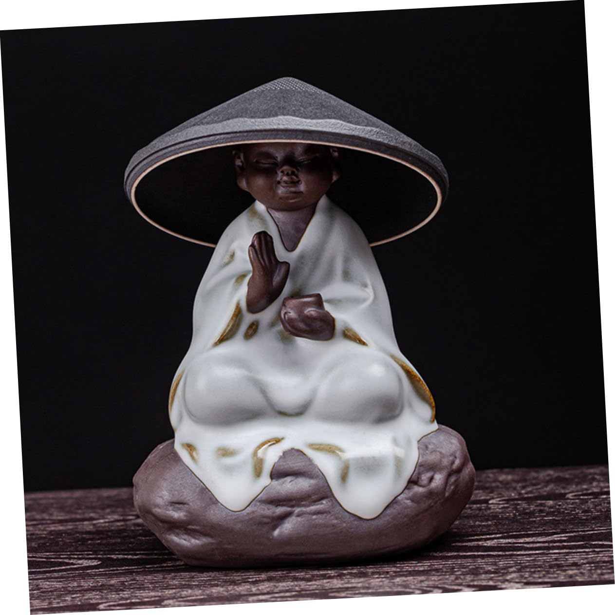 Mikinona 1juego Infusor De Té Cerámico Diseño De Monje Colador De Té Estilo Zen Para Decoración De Escritorio y Uso Práctico