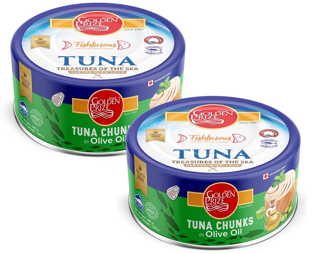 Golden Prize Tuna Chunks in Olive Oil, 185g(Pack of 2) (B09CM9FTWB) Amazon Price History, Amazon Price Tracker