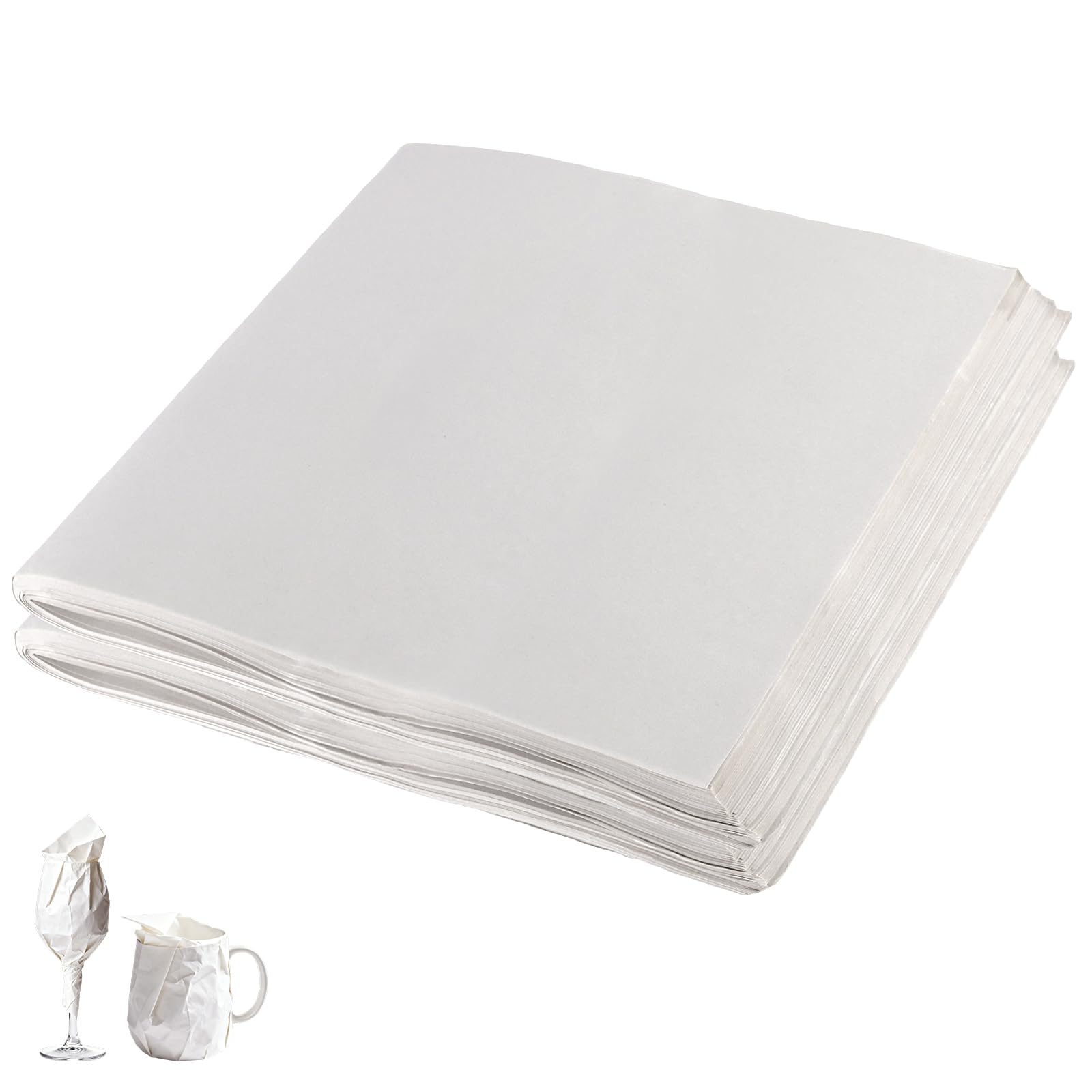 PINGEUI 400 Sheets Newspaper Offcuts, 12 x 24 Inch Packing Paper Sheets, White Newsprint Papers for Moving House, Wrapping Fragile Items, Box Filling, Arts and Crafts ﻿