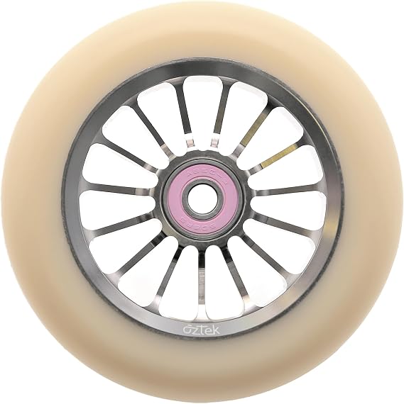 AZTEK Architect 2 Wheels - 2 Pro Scooter 110mm Replacement Alloy Metal Core Wheels Pair with High Rebound Fast Rolling Urethane - Includes Smooth ABEC-9 Bearings