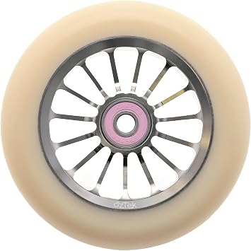 AZTEK Architect 2 Wheels - 2 Pro Scooter 110mm Replacement Alloy Metal Core Wheels Pair with High Rebound Fast Rolling Urethane - Includes Smooth ABEC-9 Bearings