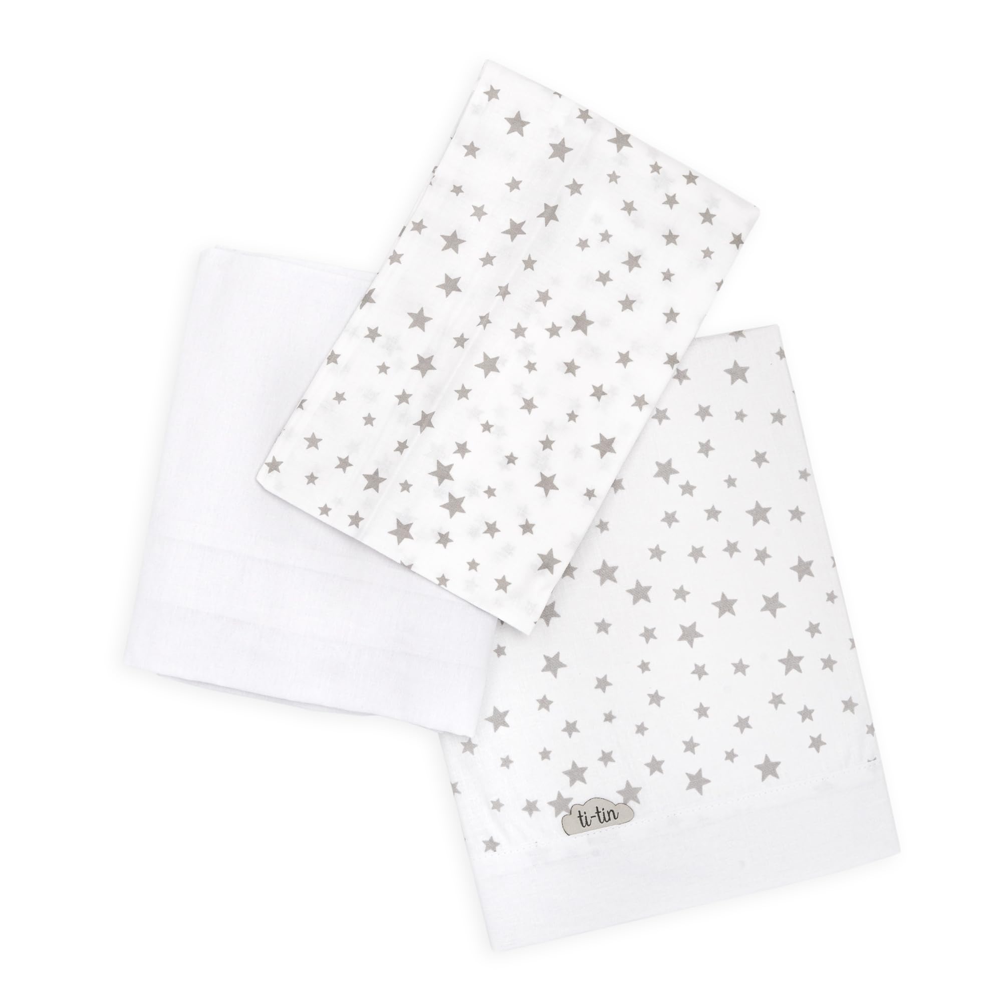 Ti TIN | Set Per Culla con Lenzuolo con Angoli, Lenzuolo, Federa, 100% Cotone | Set di 2 Lenzuola e 1 Federa | 60x120 cm