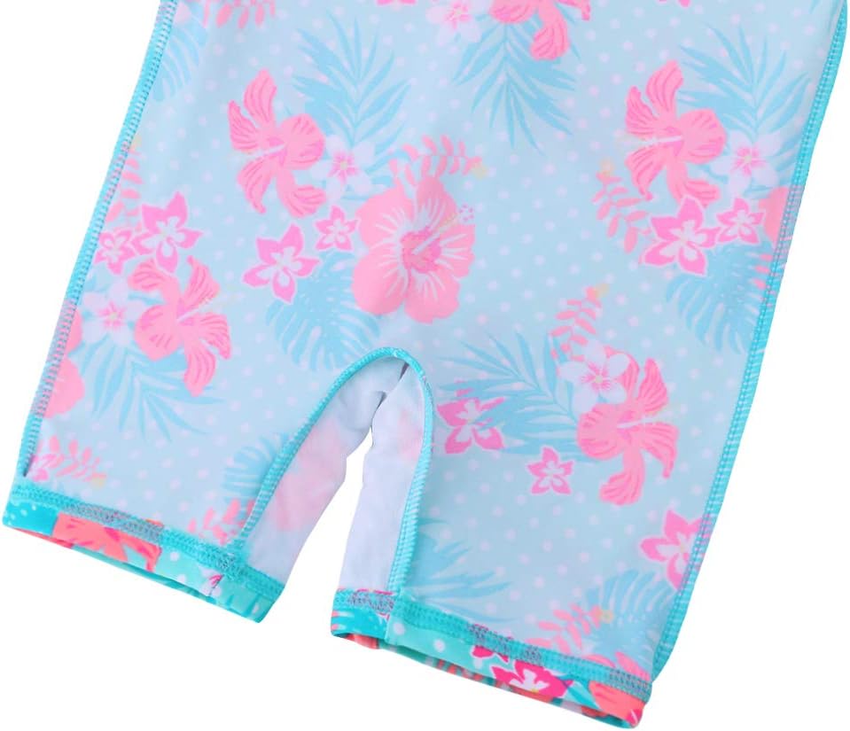 TFJH E 1PCS Long Sleeve Girls Bathing UPF 50+ Rash Guard Suits Swimsuts Zip 3-14Y - Image 5