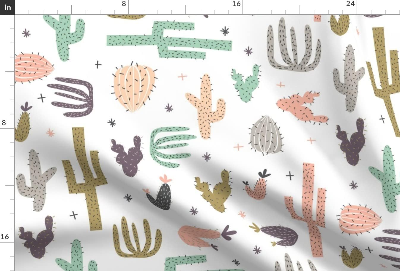 Spoonflower Fabric - Boho Cactus Southwestern Desert Nursery Cacti Succulent Pink Mint Printed on Minky Fabric by The Yard - Sewing Baby Blankets Quilt Backing Plush