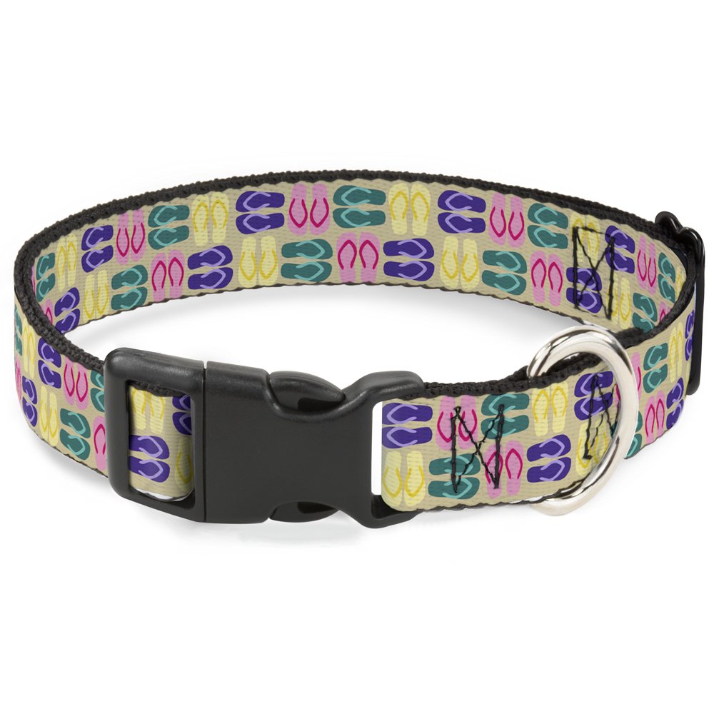 Collar flip flops 4 arena multicolor regulable de 9 a 15 pulgadas para mascotas pequeñas y medianas
