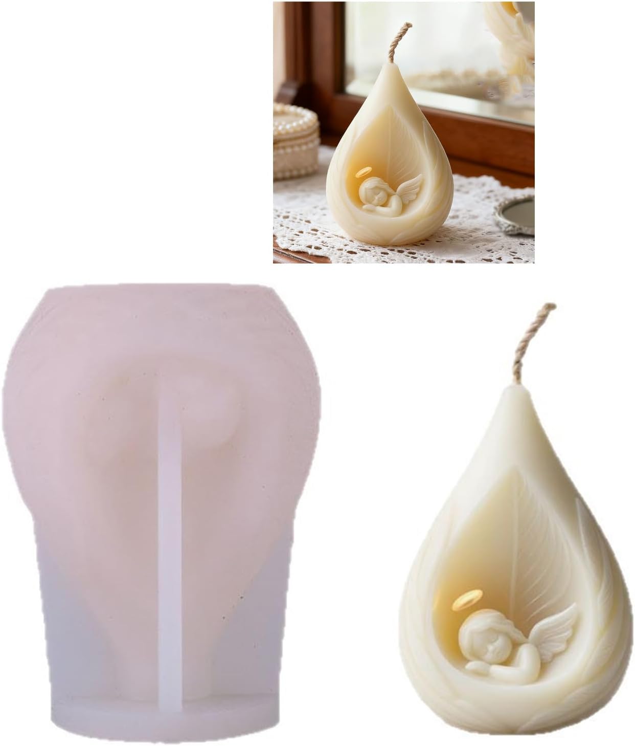 Food Safe Silicone for Crafting Beautiful Sleep Angelic Ideal for Home Decoration and Gift Sleep Angelic