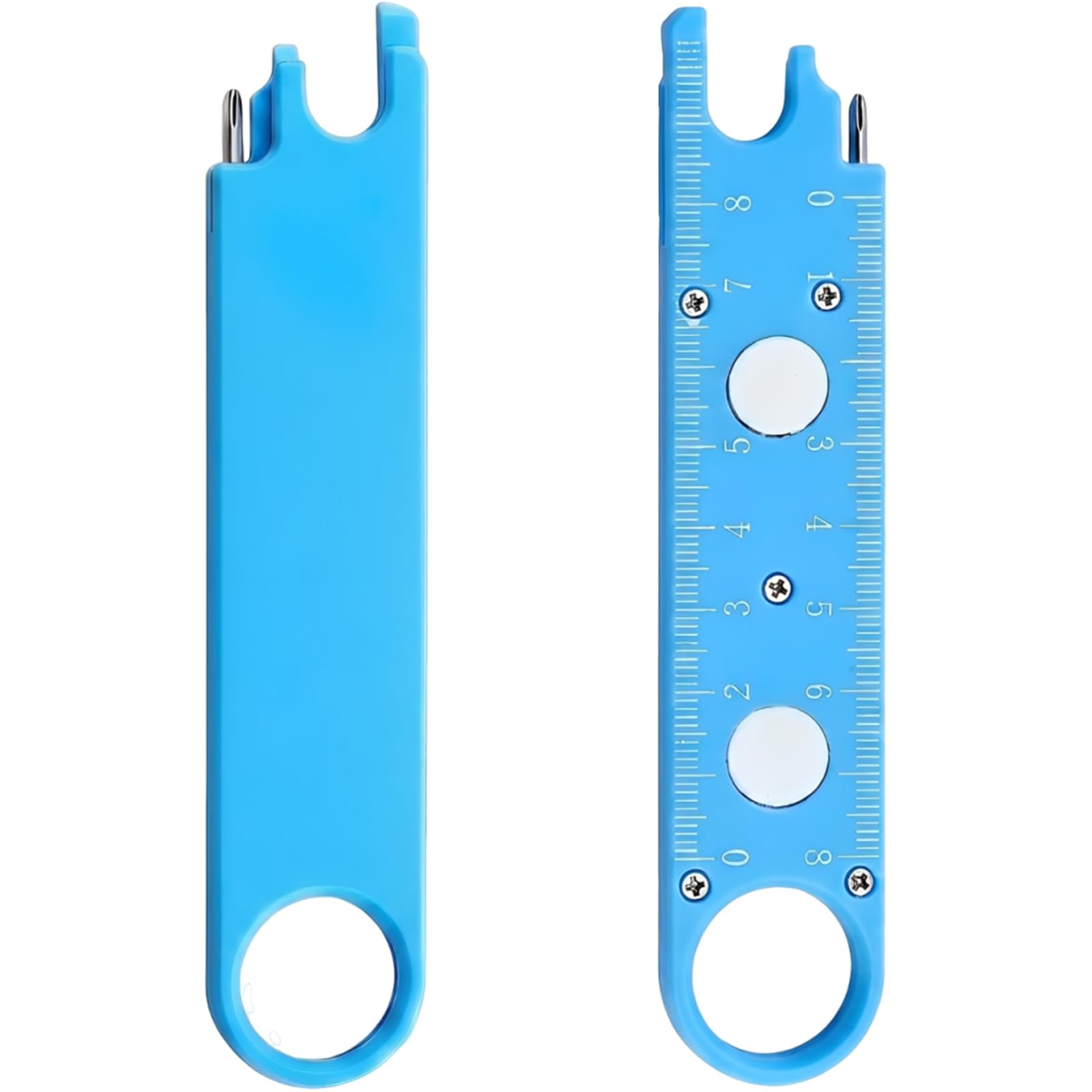 Sewing Machine Needle Threader, 3-in-1 Quick Threading Device for Clothing Repair and Quilting, Hand Sewing Tools with Ruler and Magnifier, Compact Design Measuring 13.2 by 2.6 cm