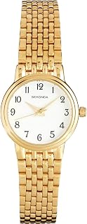 Women's Quartz Watch with White Dial Analogue Display and Gold Stainless Steel Bracelet 4090.27, White/Gold, Bracelet