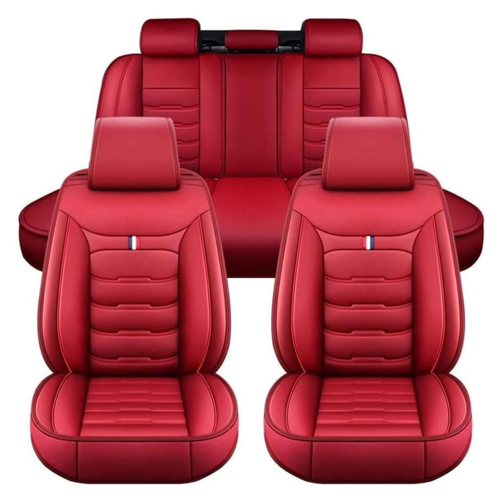 XXMMHTFD Leather Car Seat Covers Full Set for Ligier JS50 1999-2024, Waterproof Premium Breathable Vehicle Cushion Protectors, Anti-Slip Front Rear,B
