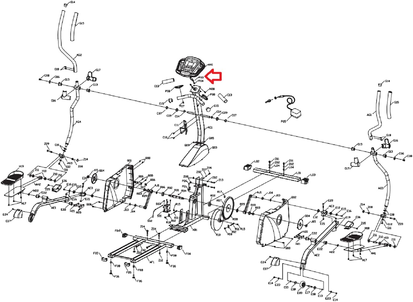 Power Entry Console Wire Harness 056442-A Works W Hydra Fitness Exchange Merit Tempo Fitness Elliptical