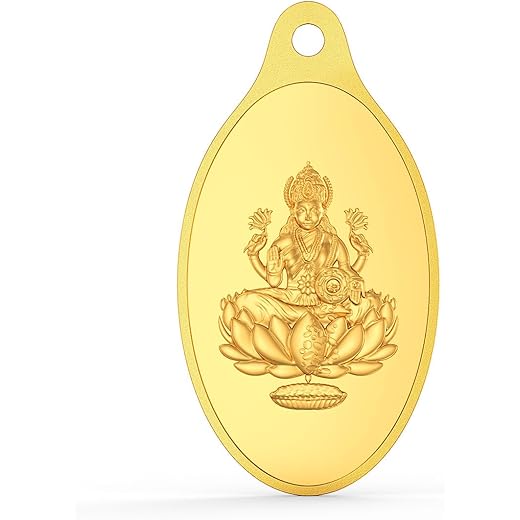 Goddess Lakshmi Gold Coin Pendant 2gm