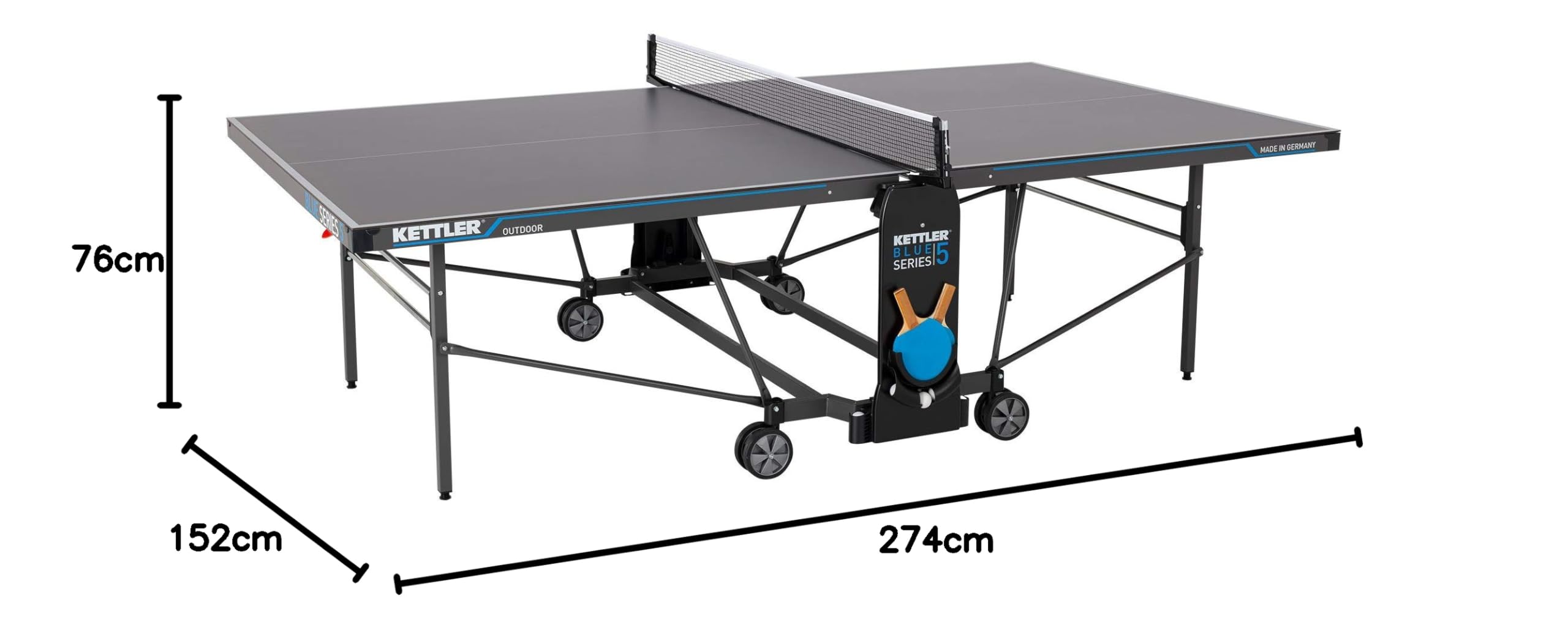 KETTLER Tischtennisplatte K5 Outdoor | Made in Germany | Wetterfest