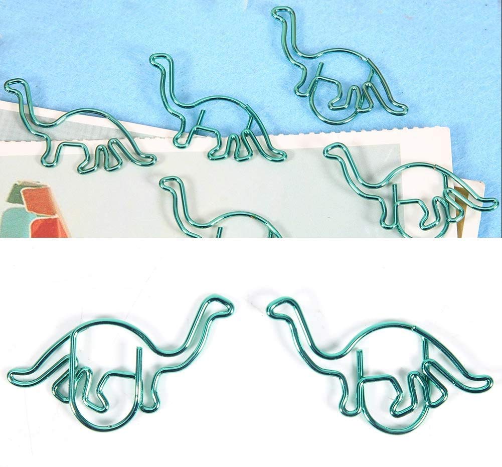 HEEPDD Dinosaur Paper Clips, Heavy Duty Stainless Steel Document Clips for Office School Home Study Work Organization Supplies
