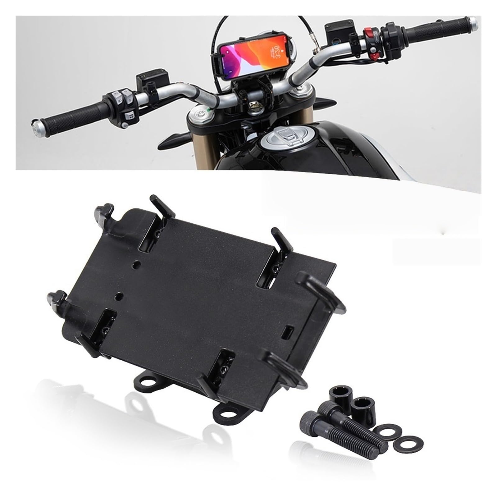 Soporte para teléfono de Moto Soporte de navegación para Motocicleta, Soporte teléfono GPS para Ducati, para Scrambler 1100, para Sport, 2017-2021(Navigation Bracket)