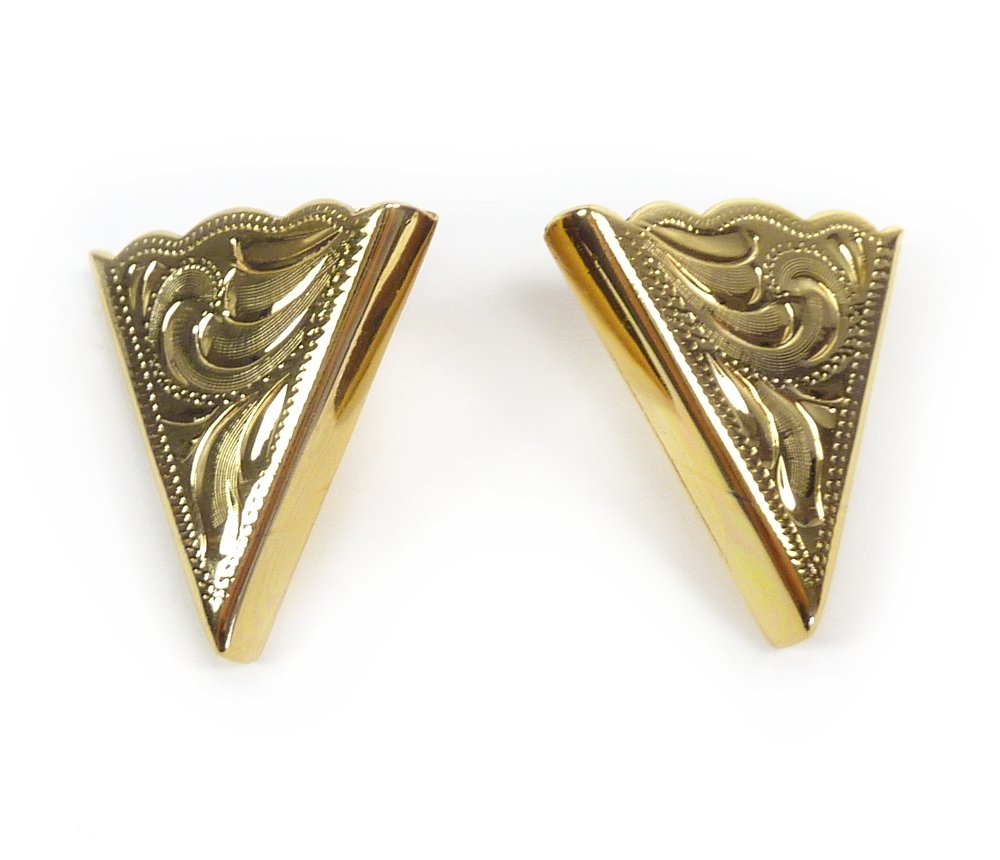 Rodeo Ready Kragenecken Gold Plated Engraved Kragenecken Kragenspitzen Collar tips Westernschmuck Westernasseccoires für Westernhemden Gold