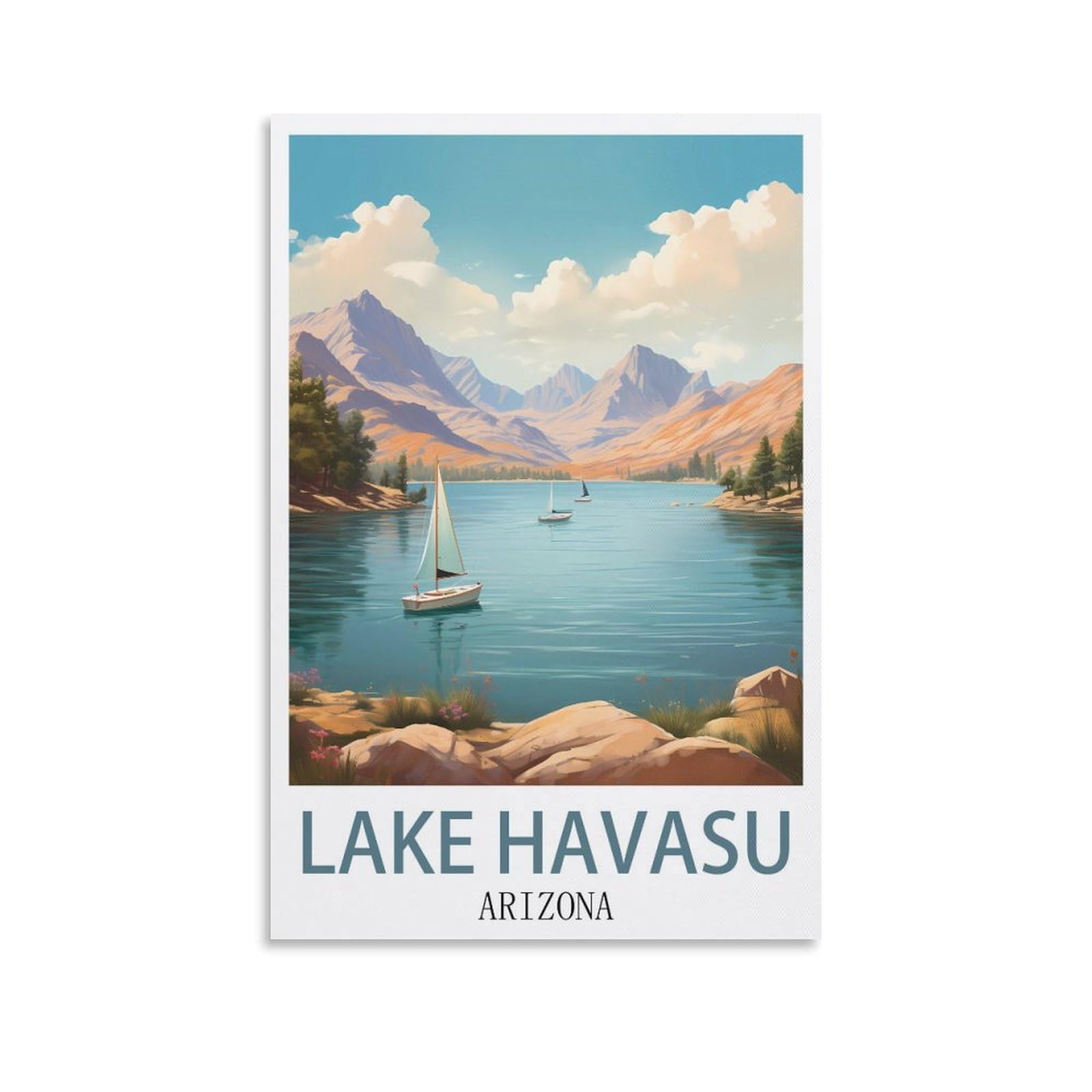 Vintage Metal Tin Sign Travel Tin Signs Metal Poster Wall Decor Office Cafe Bathroom Badroom Lake Havasu Arizona Posters 15x30cm