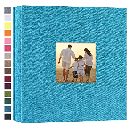 potricher Small Photo Album 4x6 200 Photos Linen Cover Picture Photo Book for Family Wedding Anniversary Baby Vacation (Blue,200 Pockets) by potricher - Used condition - US$15.74