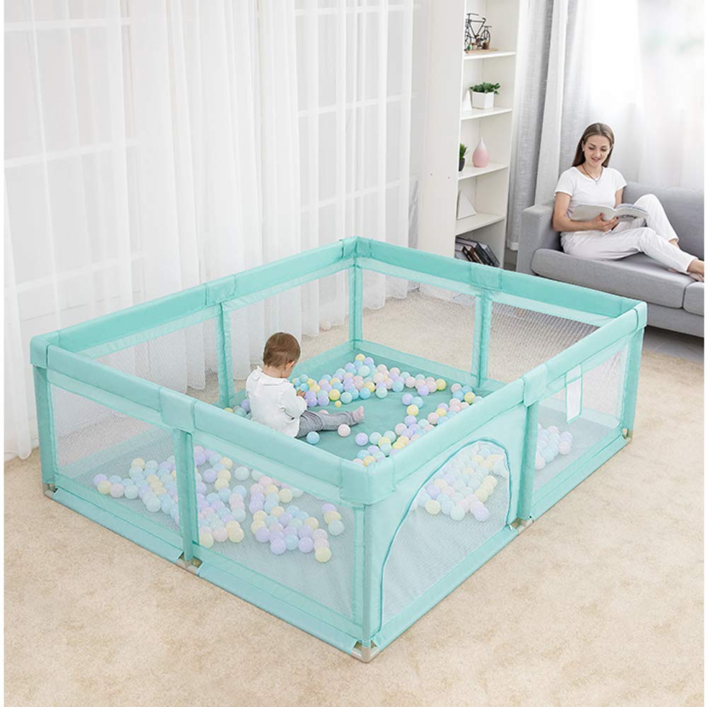 LYXCM Portable Baby Playpen,Foldable Travel Game House Ball Pool And Compact Best Baby Play Yard for Indoor And Outdoor Washable Lightweight Mesh,150x180cm