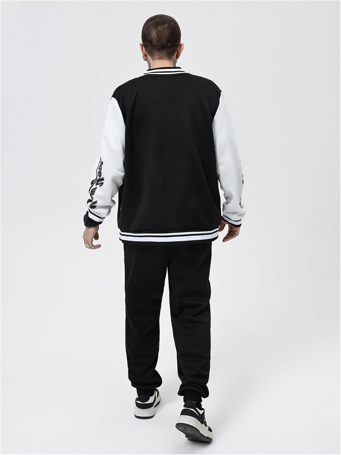 SOLY HUX Men's Varsity Jacket Color Block Letter Graphic Long Sleeve Baseball Jacket Bomber Coat - Image 2