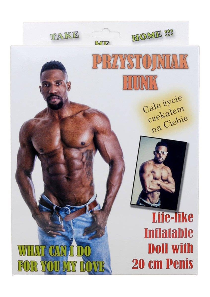 HUNK BAMBOLO GONFIABILE MASCHIO NERO