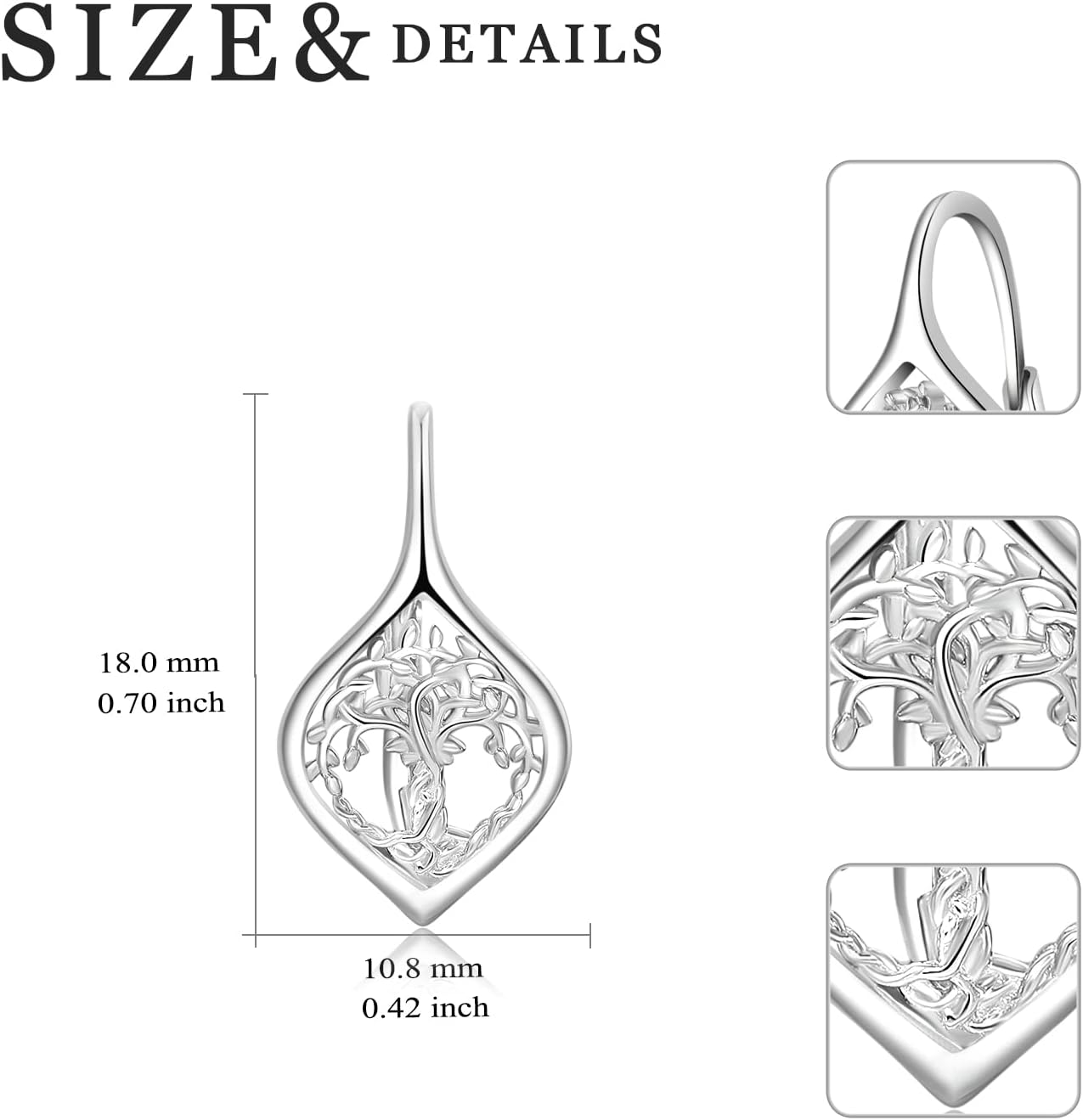 WINNICACA Leverback Earring for Women Sterling Silver Dangle Drop Hoop Earrings for Women Birthday Anniversary Christmas Gifts - Image 4