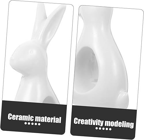 Miniatura 7 de Decoración de conejo de cerámica para el hogar, decoración china, mini animales de jardín, escultura de animales del zodiaco, conejo, decoración de