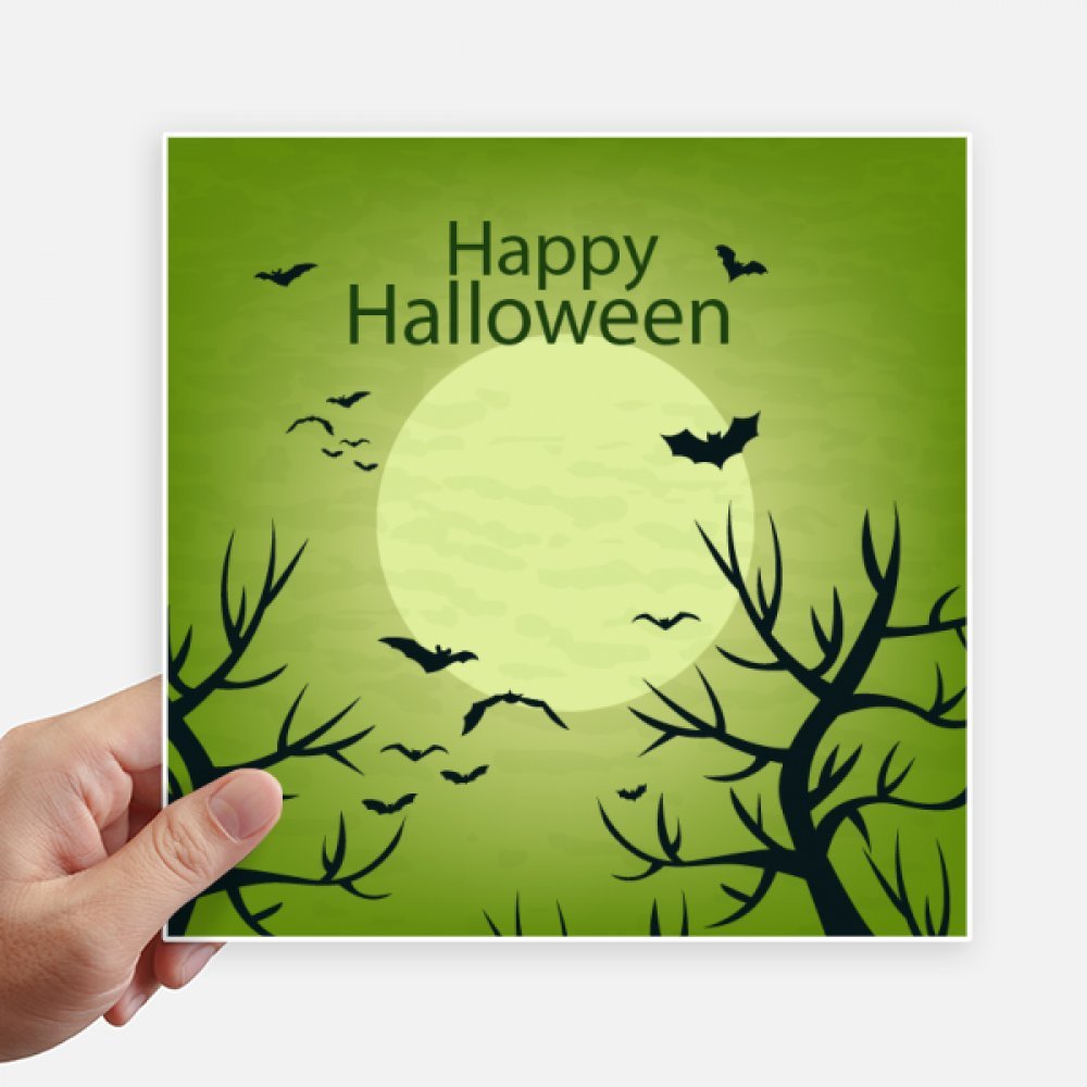 Sticker Halloween arbre vert de 20cm idéal pour personnaliser valise et ordinateur