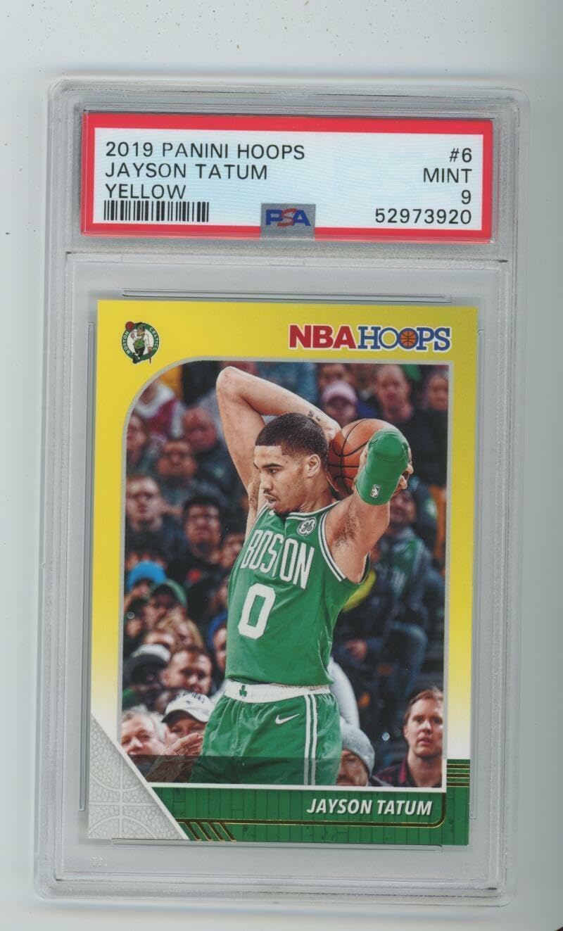 2019 Jayson Tatum Panini Hoops YELLOW #6 PSA 9 MINT Celtics NBA Graded Card - Unsigned Basketball Cards