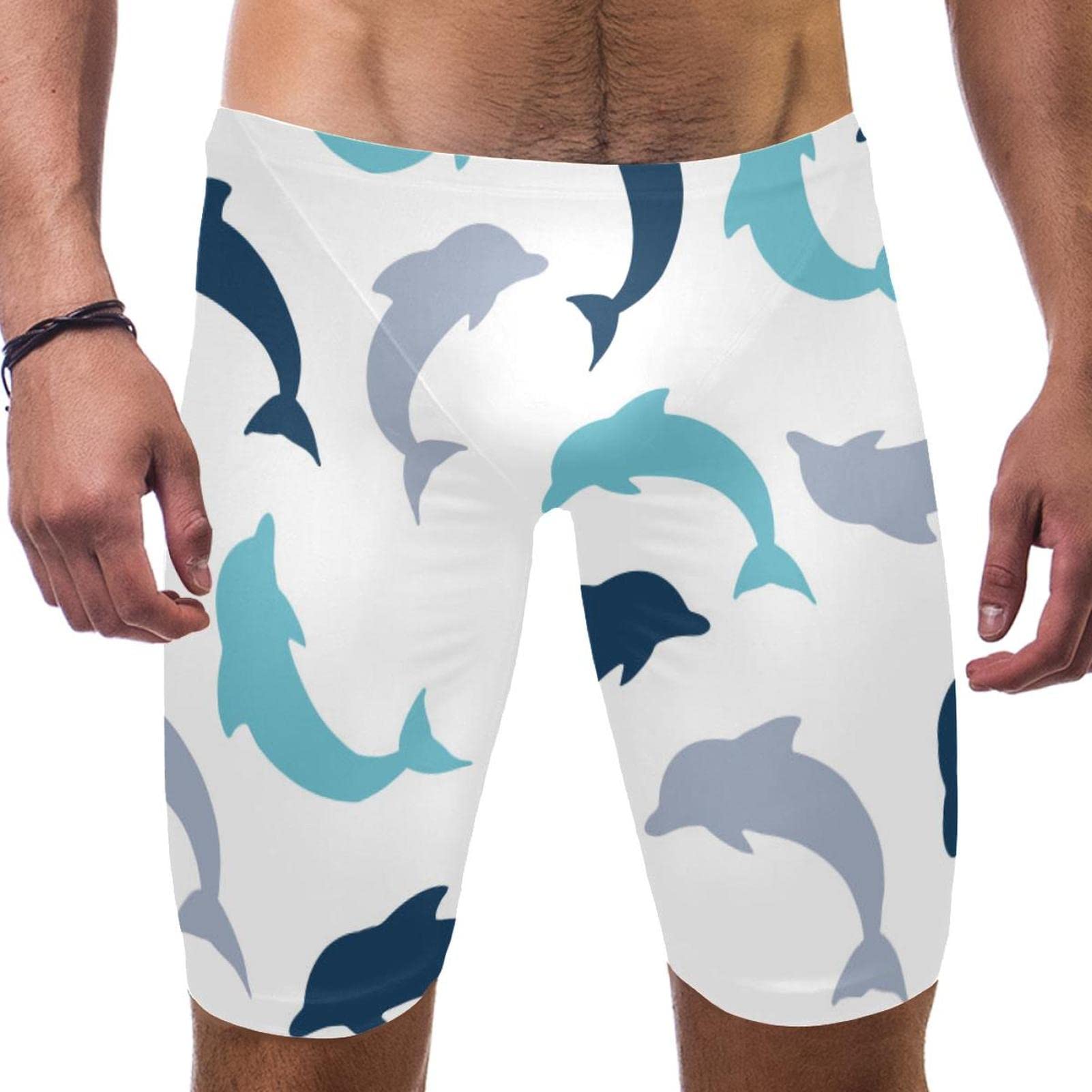 Jammers de natación para hombre en azul y gris talla XL para entrenamiento largo 7