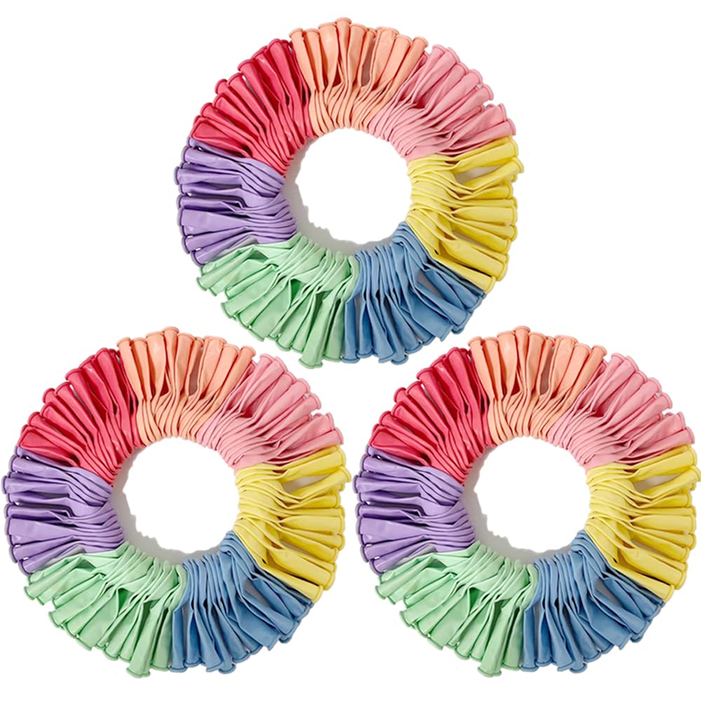 300Pcs Pastel Balloons, 10 inch Pastel Latex Party Balloons Multicolor Macaron Balloons for Birthday Baby Shower Wedding Decorations