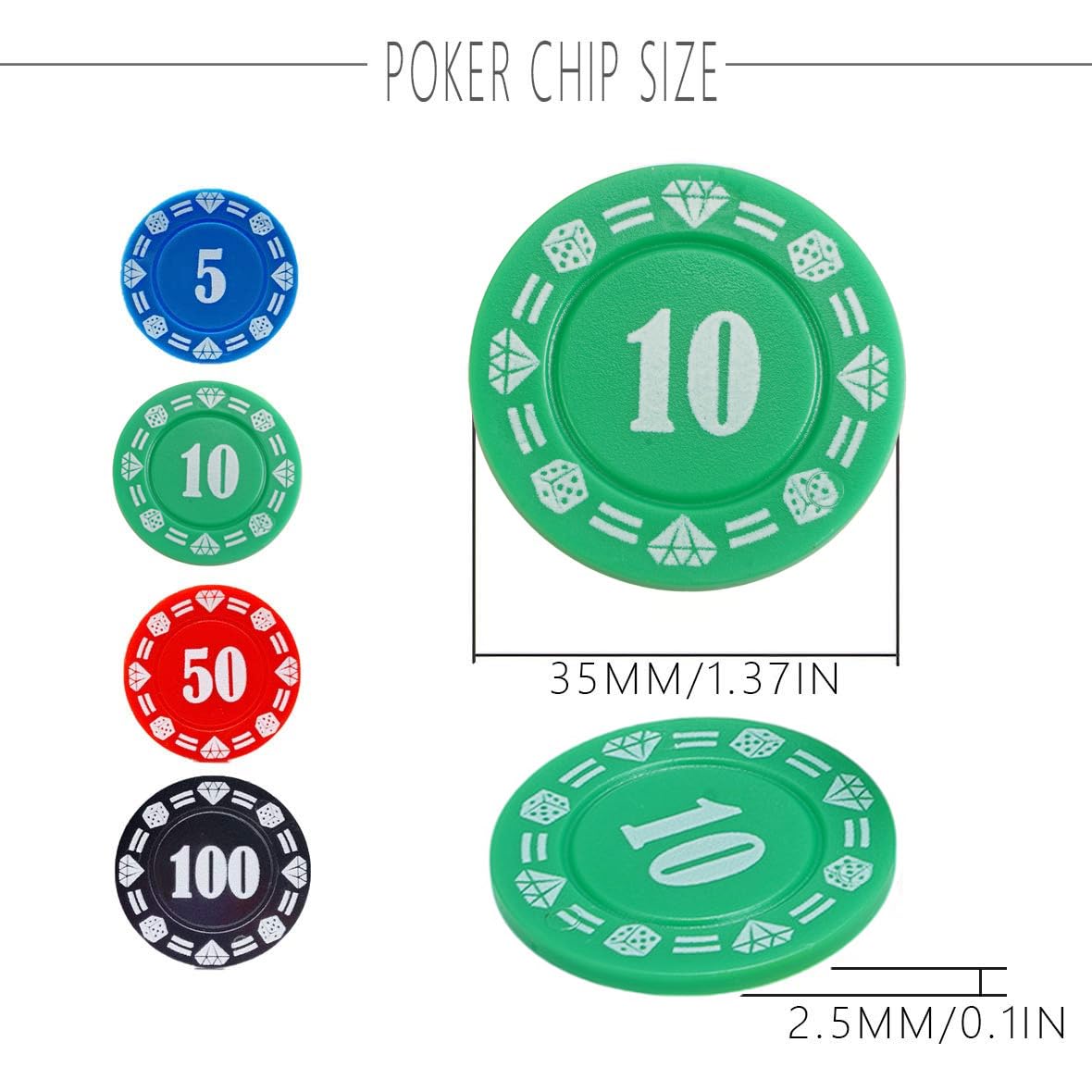 Tocebe Lot de 300 jetons de Poker de Luxe avec étui de Transport en Aluminium, Jeu