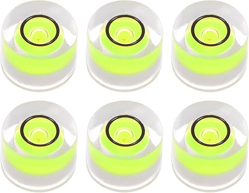 HARFINGTON 6 unidades de nivel redondo de burbuja, 0.315 x 0.217 in, mini niveles circulares de espíritu de diana para cámara, trípode, telescopio,