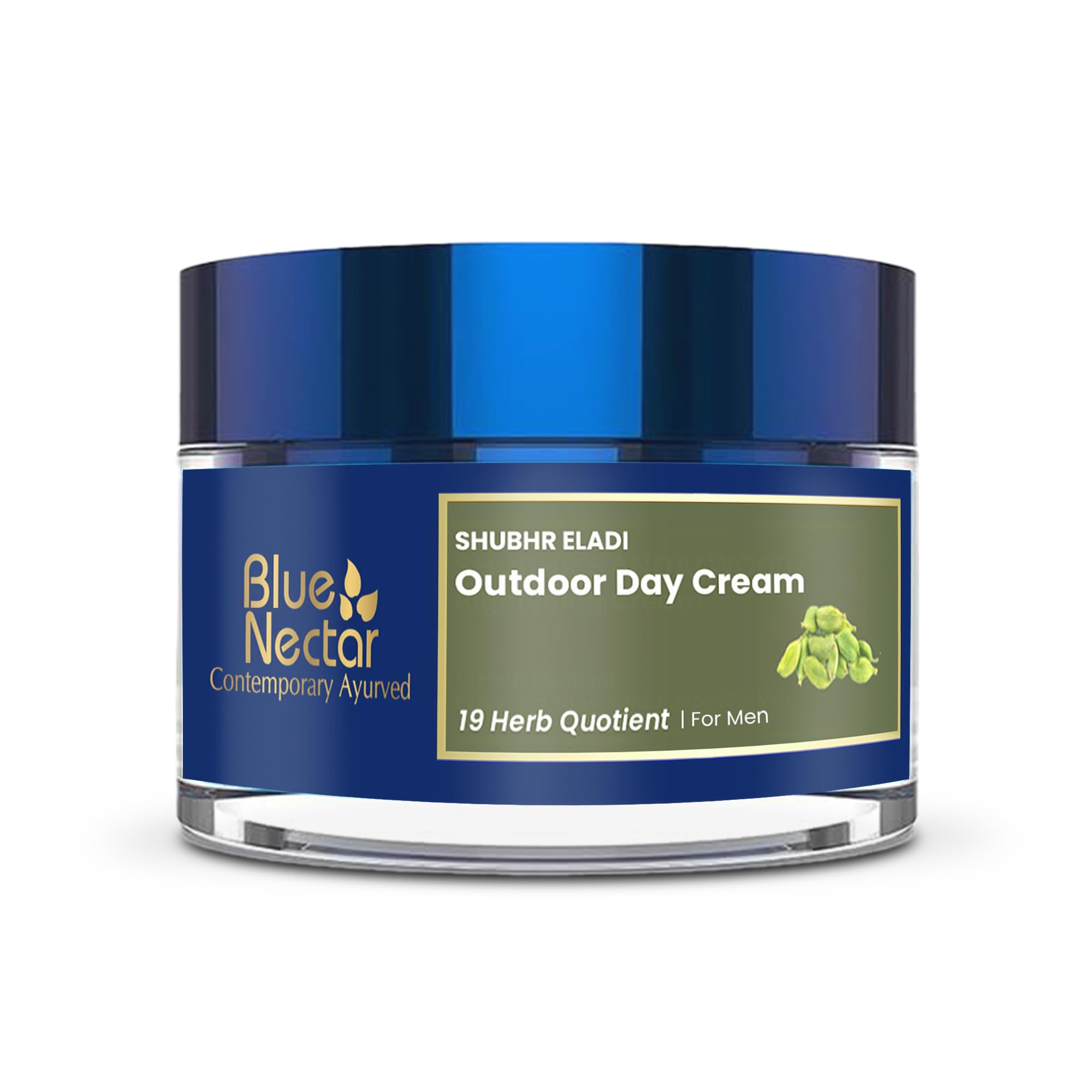 Blue Nectar Brightening Day Cream for Men Daily Use with SPF 30 | Sunscreen for Oily Skin & Dry Skin, Natural Skin Brightening Cream with Eladi(19 Herbs, 1.7 Oz)
