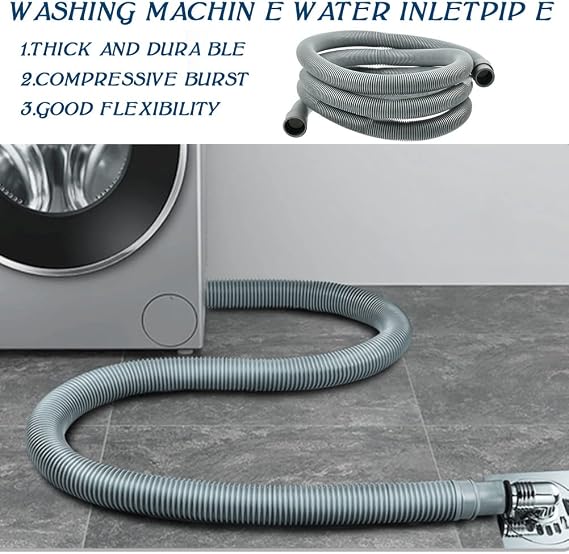 Extendable Drain HoseTMBMLPP Drain Hose Extension PipeDishwasher Hose Extender KitWasher Drain HoseWashing Machine Drain Hose Clipfor Washing Machine Washer Dryer Dishwasher (2.5M25mm) Grey