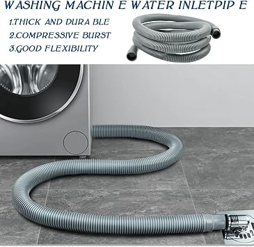 Extendable Drain HoseTMBMLPP Drain Hose Extension PipeDishwasher Hose Extender KitWasher Drain HoseWashing Machine Drain Hose Clipfor Washing Machine Washer Dryer Dishwasher (2.5M25mm) Grey