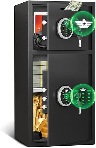 Caja fuerte grande para el hogar, resistente al fuego, impermeable, 6.0 Cub Money Safe con ranura para caídas y caja de almacenamiento de metal,